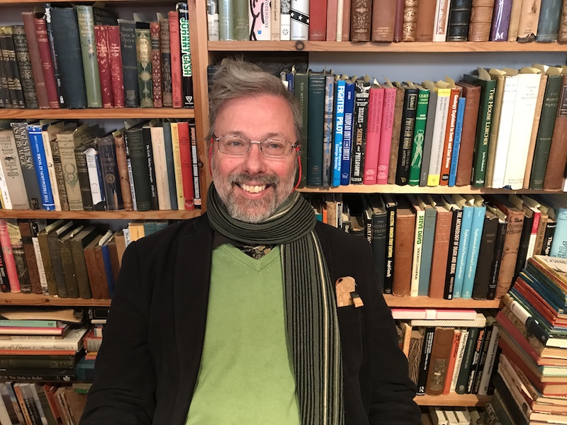 Lester, bookshop assistant at The Topsham Bookshop.